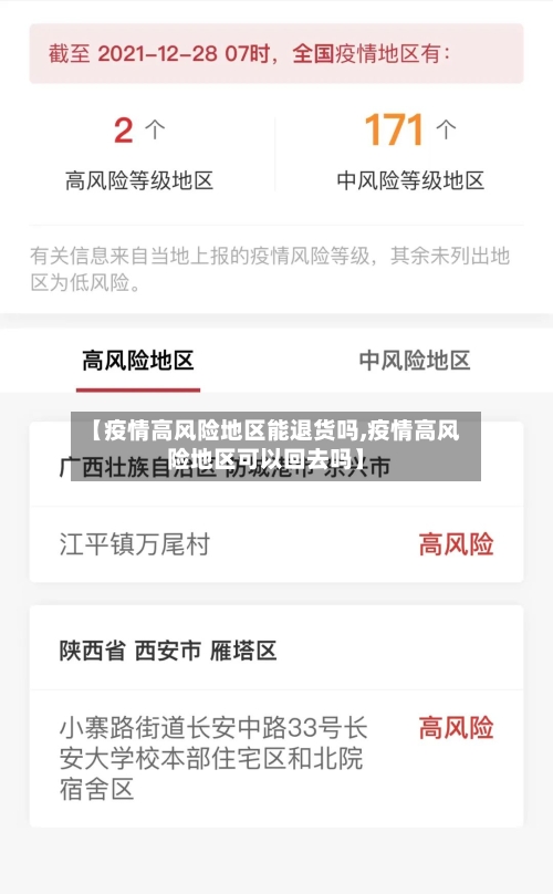 【疫情高风险地区能退货吗,疫情高风险地区可以回去吗】