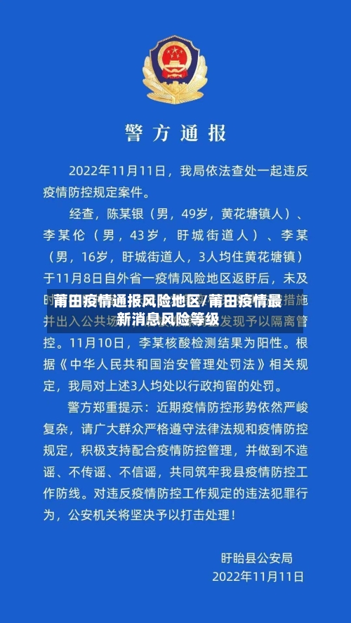 莆田疫情通报风险地区/莆田疫情最新消息风险等级-第2张图片