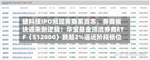 硬科技IPO频现券商系资本	，券商板块迎来新逻辑！华宝基金顶流券商ETF（512000）跌超2%逼近阶段低位-第3张图片