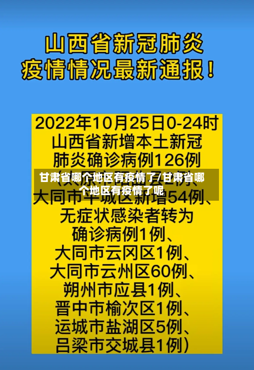 甘肃省哪个地区有疫情了/甘肃省哪个地区有疫情了呢-第3张图片