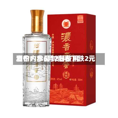 酒价内参6月2日费用发布：水晶剑南春下跌2元