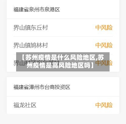 【苏州疫情是什么风险地区,苏州疫情是高风险地区吗】