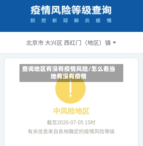 查询地区有没有疫情风险/怎么看当地有没有疫情