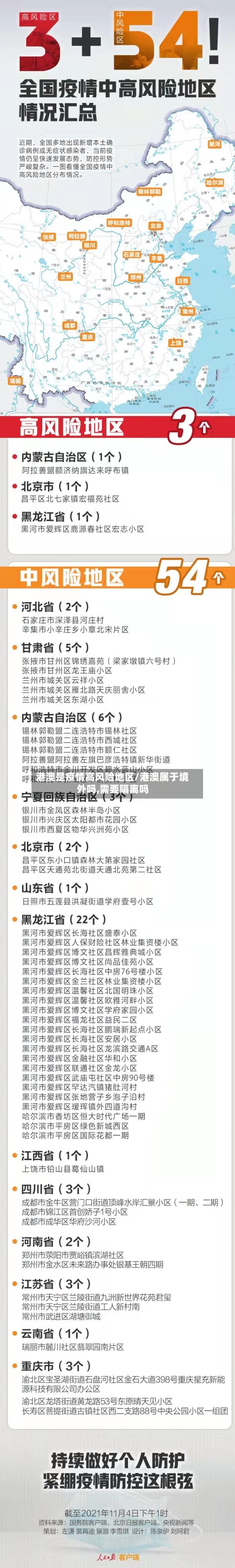 港澳是疫情高风险地区/港澳属于境外吗,需要隔离吗-第2张图片