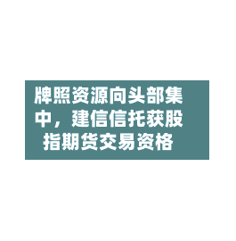 牌照资源向头部集中，建信信托获股指期货交易资格-第3张图片