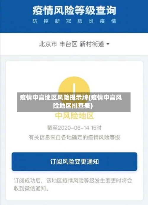 疫情中高地区风险提示牌(疫情中高风险地区排查表)-第3张图片