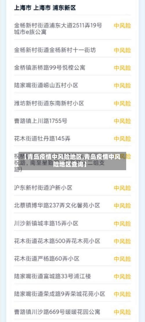 【青岛疫情中风险地区,青岛疫情中风险地区查询】-第2张图片