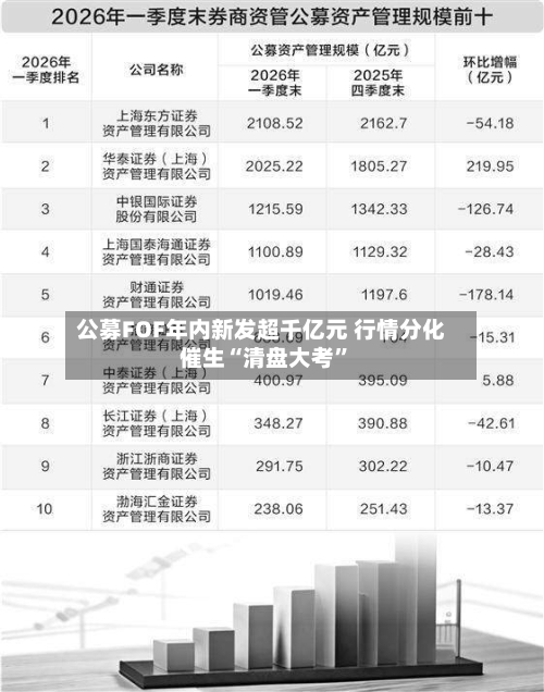 公募FOF年内新发超千亿元 行情分化催生“清盘大考	”-第2张图片