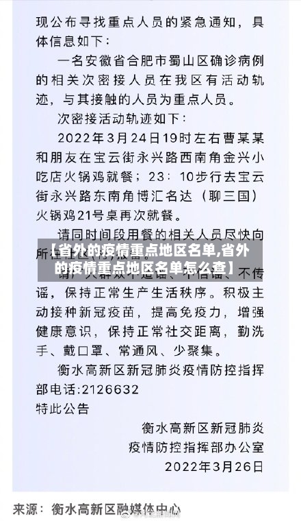 【省外的疫情重点地区名单,省外的疫情重点地区名单怎么查】-第2张图片