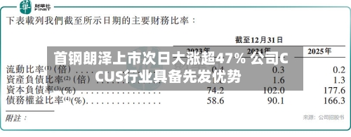 首钢朗泽上市次日大涨超47% 公司CCUS行业具备先发优势-第2张图片
