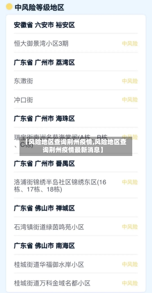 【风险地区查询荆州疫情,风险地区查询荆州疫情最新消息】-第2张图片